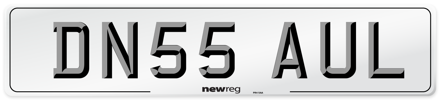 DN55 AUL Number Plate from New Reg